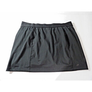 Adidas Womens Skirt Skort Golf Tennis Black XL Pull On Logo Back Pocket